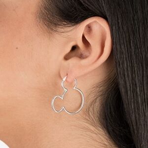 Disney Mickey Mouse Silver Hoops Earrings, Large